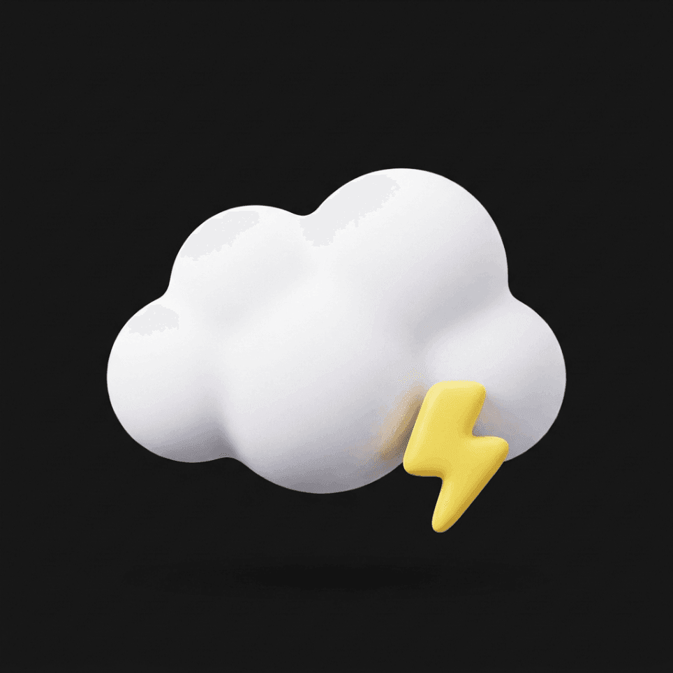 Cloud and lightning icon representing flexible output formats