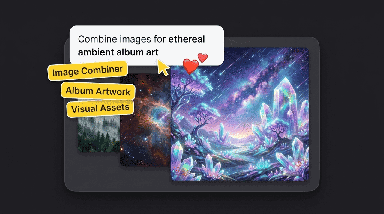 Image combiner creating ethereal ambient album artwork