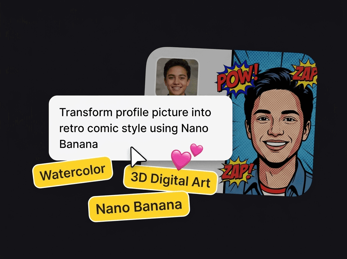 Porträtfoto, umgewandelt in einen Retro-Comic-Avatar