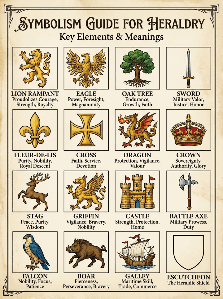 Heraldik-Symbole und ihre Bedeutungen
