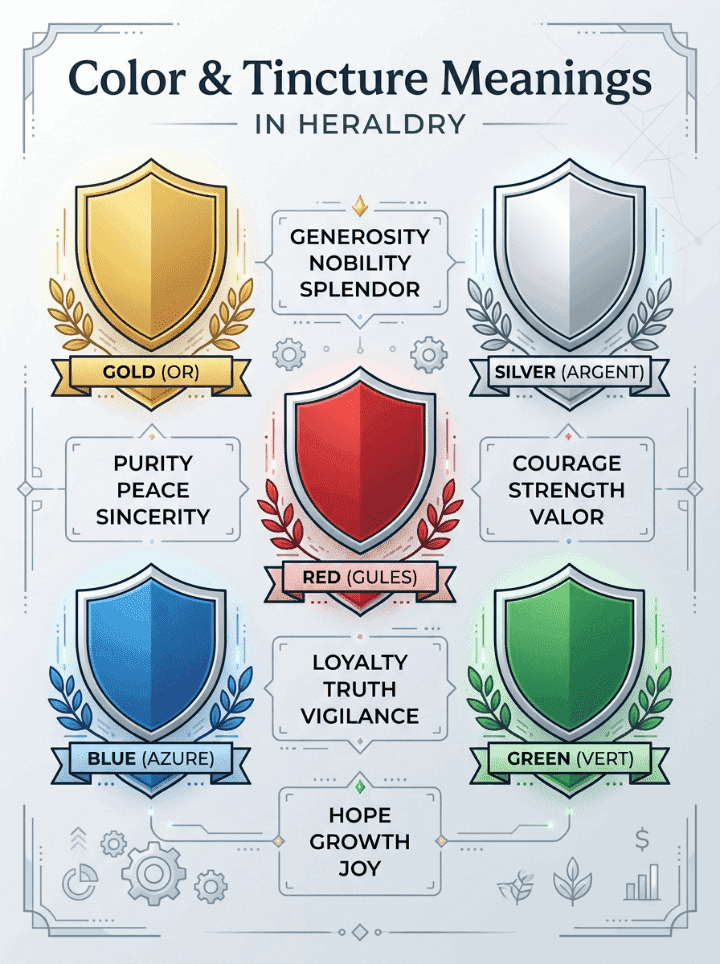 Farb- und Tinktur-Bedeutungen in der Heraldik