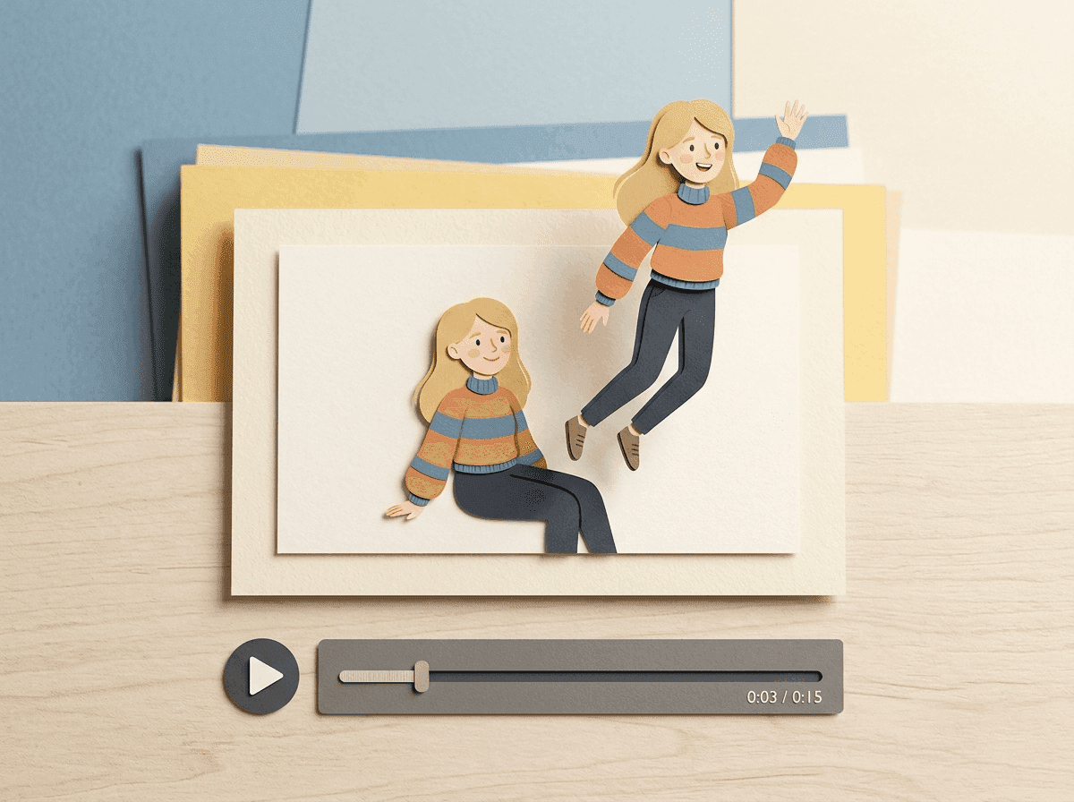 Still character artwork animated into a video