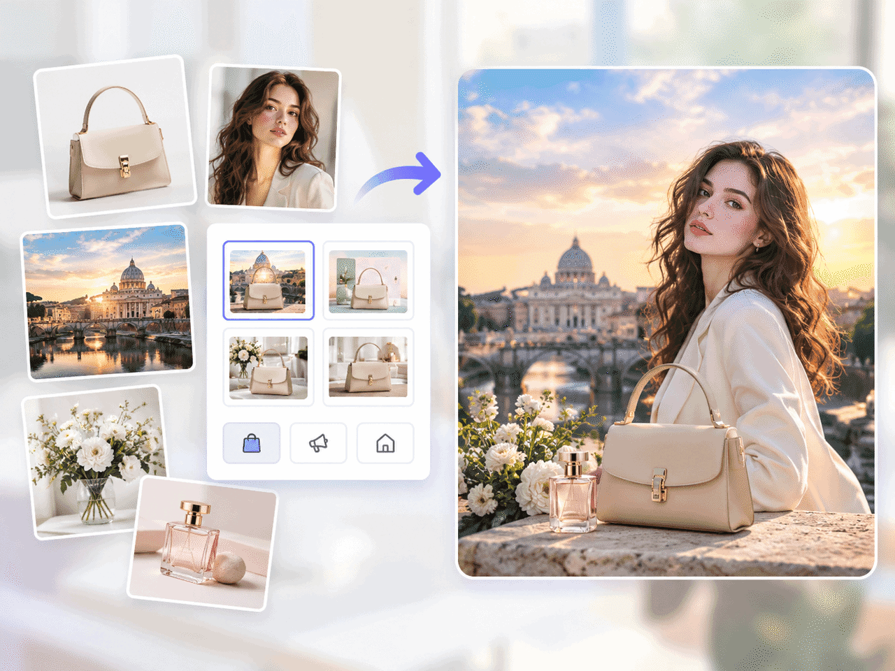 Combine 2 to 6 Photos in One Click illustration